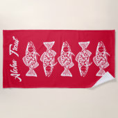 Aloha Trout-Blue Hawaiian Cherry Red Strandlaken (Voorkant)