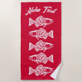 Aloha Trout-Blue Hawaiian Cherry Red Strandlaken (Voorkant)
