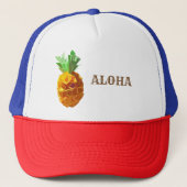 Aloha Trucker Hoed, Origami Ananas Art Trucker Pet (Voorkant)