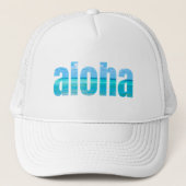 Aloha Turquoise Beach Tropical White Trucker Pet (Voorkant)