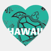 Aloha Turtle Hart Sticker (Voorkant)