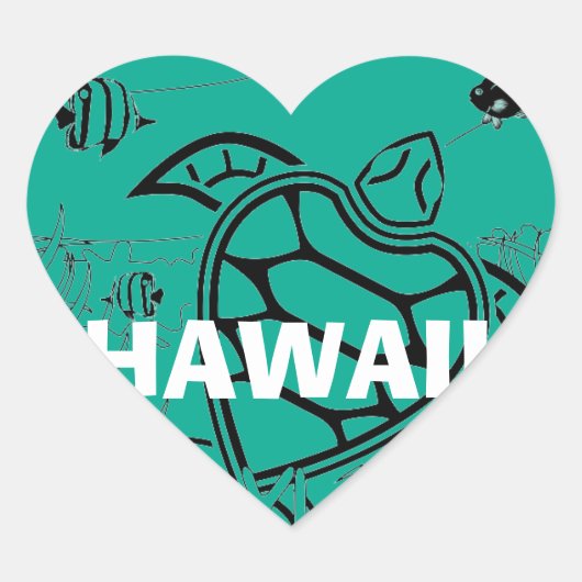 Aloha Turtle Hart Sticker (Voorkant)