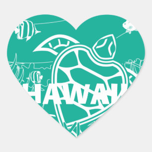 Aloha Turtle Hart Sticker