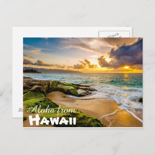 Aloha uit Hawaï Ansichtkaart Briefkaart (Voorkant / Achterkant)