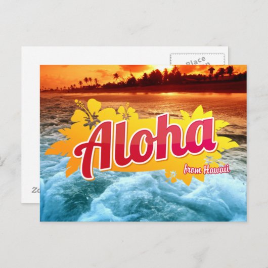 Aloha uit Hawaï Ansichtkaart Briefkaart (Voorkant / Achterkant)