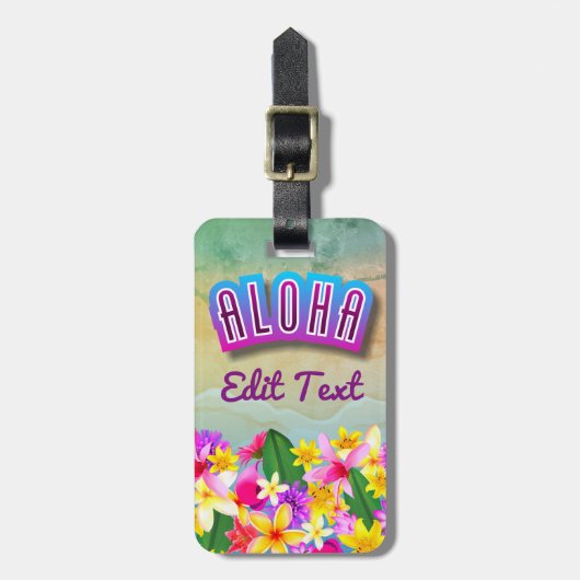 Aloha uit Hawaii Bagagelabel (Voorkant verticaal)