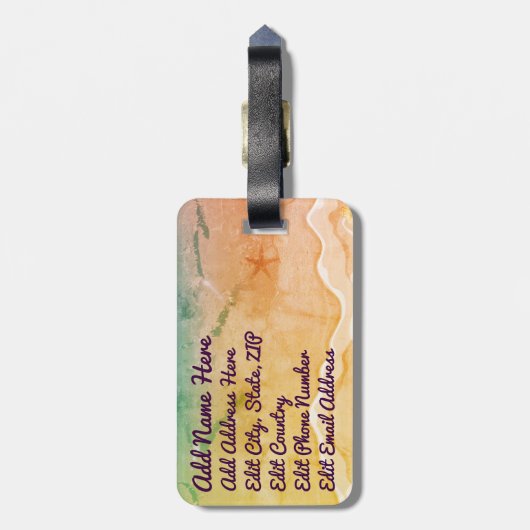 Aloha uit Hawaii Bagagelabel (Achterkant verticaal)