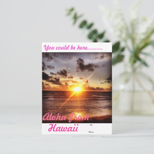 Aloha uit Hawaii Briefkaart (Staand voorkant)