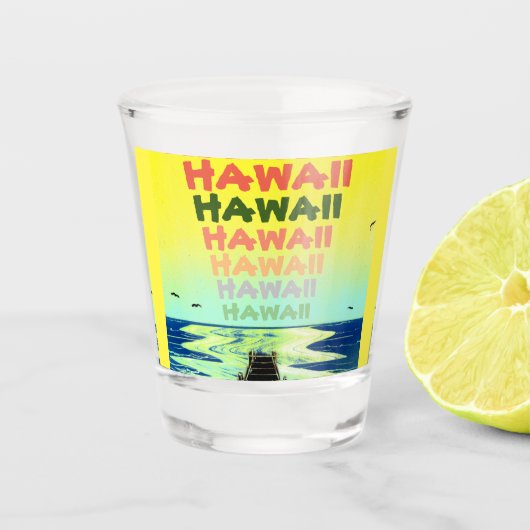 Aloha uit Hawaii Shot Glas (Voorkant)