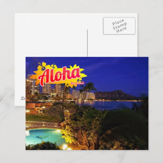 Aloha uit het Briefkaart Hawaï (Voorkant / Achterkant)