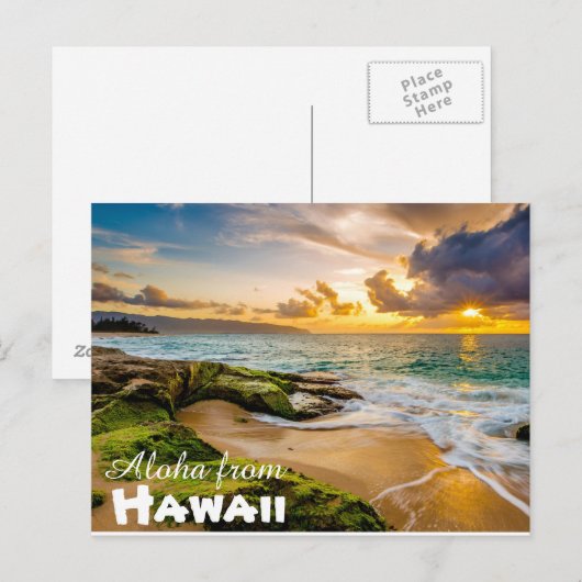 Aloha uit het Briefkaart Hawaï (Voorkant / Achterkant)