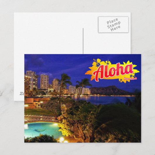 Aloha uit het Briefkaart Hawaï (Voorkant / Achterkant)