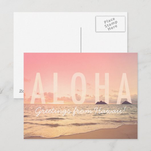 Aloha uit het Briefkaart Hawaï (Voorkant / Achterkant)