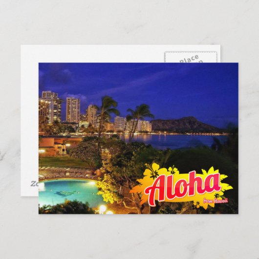 Aloha uit het Briefkaart Hawaï (Voorkant / Achterkant)