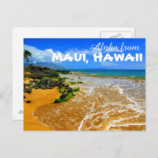Aloha uit het Briefkaart Maui Hawaii (Voorkant / Achterkant)
