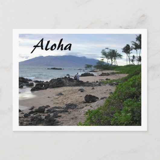 "ALOHA UIT MAUI" BEACH SCENE BRIEFKAART (Voorkant)