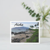 "ALOHA UIT MAUI" BEACH SCENE BRIEFKAART (Staand voorkant)