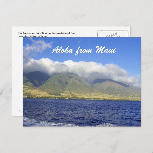 Aloha uit Maui Hawaii Briefkaart (Voorkant / Achterkant)