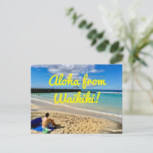 Aloha uit Waikiki Briefkaart (Staand voorkant)