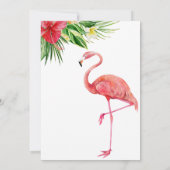 Aloha! Uitnodiging voor Flamingo Tropisch Feest  (Achterkant)
