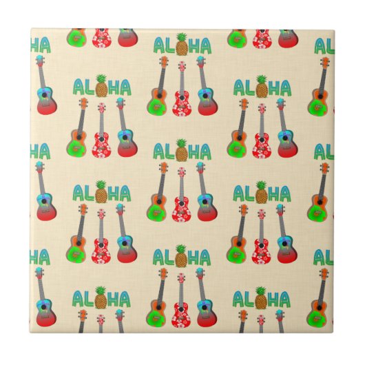 Aloha Ukuleles Island Music Tegeltje (Voorkant)