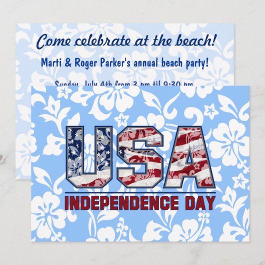 Aloha USA Hawaïaanse Bloemenfeest Uitnodigingen (Voorkant / Achterkant)