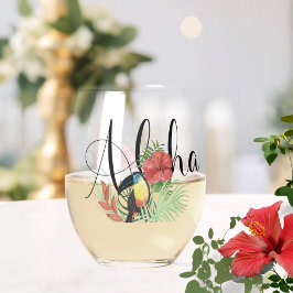 Aloha Vakantie Herinneringssouvenir Wijnglas Zonder Voet
