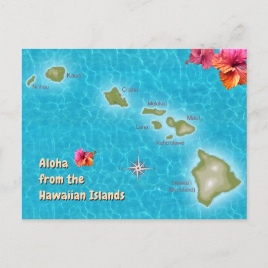 Aloha van de Hawaiiaanse eilanden Briefkaart (Voorkant)