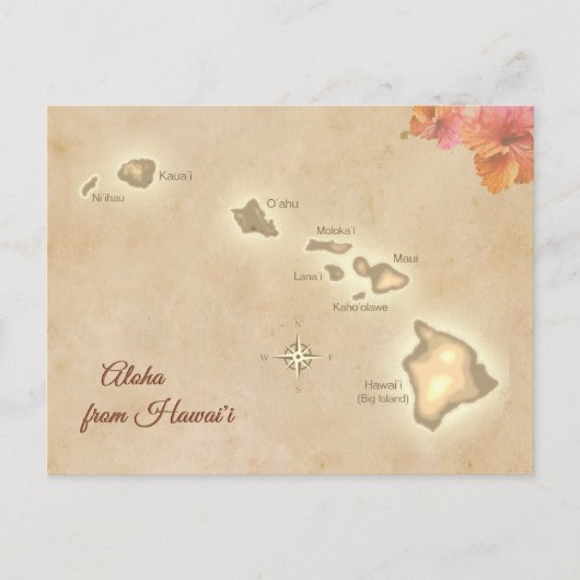  Aloha van de Hawaiiaanse eilanden Briefkaart (Voorkant)