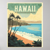 Aloha van Hawaï Vintage Reizen Poster (Voorkant)