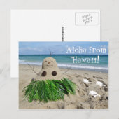 Aloha van Hawaii Christmas Snowman Sandman Feestdagenkaart (Voorkant / Achterkant)