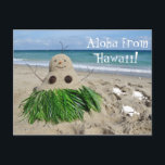 Aloha van Hawaii Christmas Snowman Sandman Feestdagenkaart<br><div class="desc">Aloha van Hawaii Vrolijk Kerstfeest Sneeuwman Sandman</div>