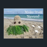 Aloha van Hawaii Christmas Snowman Sandman Feestdagenkaart<br><div class="desc">Aloha van Hawaii Vrolijk Kerstfeest Sneeuwman Sandman</div>