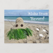 Aloha van Hawaii Christmas Snowman Sandman Feestdagenkaart (Voorkant)