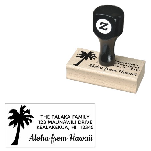 Aloha van Hawaii Palm Tree Retouradres Stempel (Gestempeld)