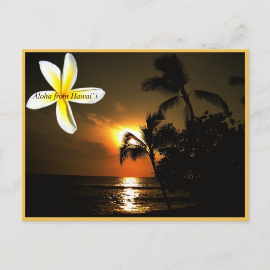 Aloha van Hawaii Plumeria Sunset Briefkaart (Voorkant)