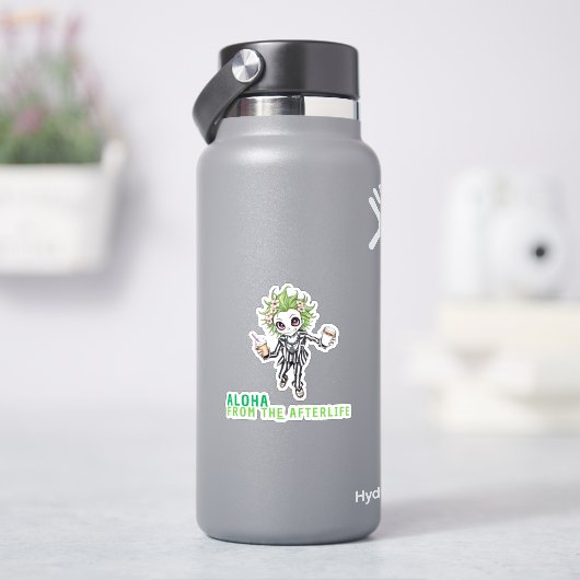 Aloha van het Afterlife Schattige Gothic Chibi Ske Sticker (HydroFlask)