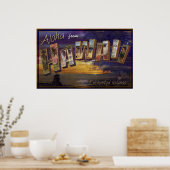 Aloha van het  bord van Hawaï Poster (Keuken)