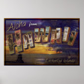 Aloha van het  bord van Hawaï Poster (Voorkant)