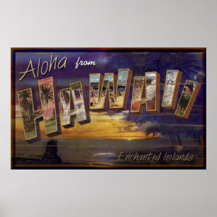 Aloha van het  bord van Hawaï Poster