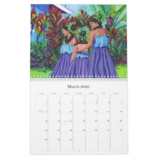 Aloha van Kauai Hawaii Kalender (Mar 2026)