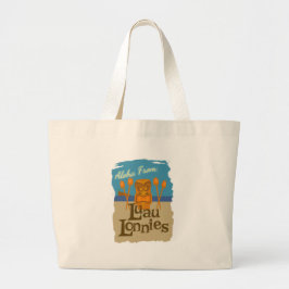 Aloha van Luau Lonnies Fun Cartoon Tiki Kijk Grote Tote Bag