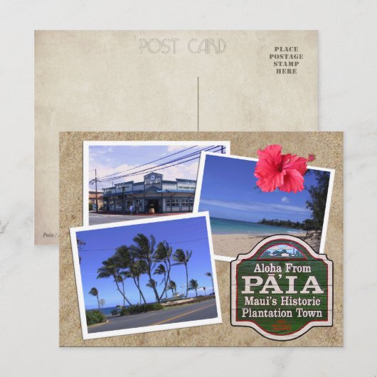 Aloha van Pa'ia Briefkaart (Voorkant / Achterkant)