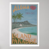 ALOHA van Waikiki-afdruk (12 x 18 inch) Poster (Voorkant)