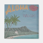 ALOHA van WAIKIKI magneet (Voorkant)
