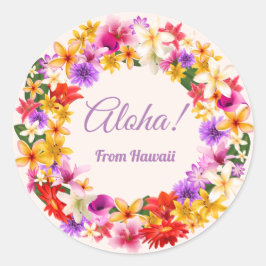 Aloha! Vanuit Hawaï Ronde Sticker