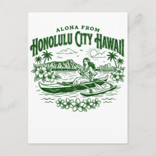 Aloha vanuit Honolulu City Hawaii Briefkaart