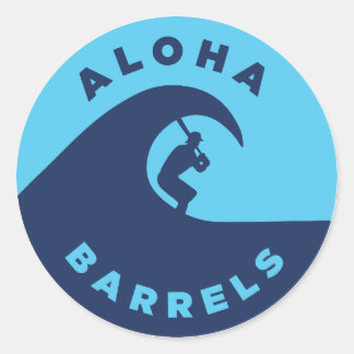 Aloha Vaten 2 Kleur Cirkelvormige Logo Ronde Sticker
