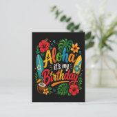 Aloha Verjaardag Hibiscus Hawaii Briefkaart (Staand voorkant)