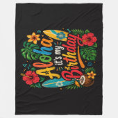 Aloha Verjaardag Hibiscus Hawaii Fleece Deken (Voorkant)